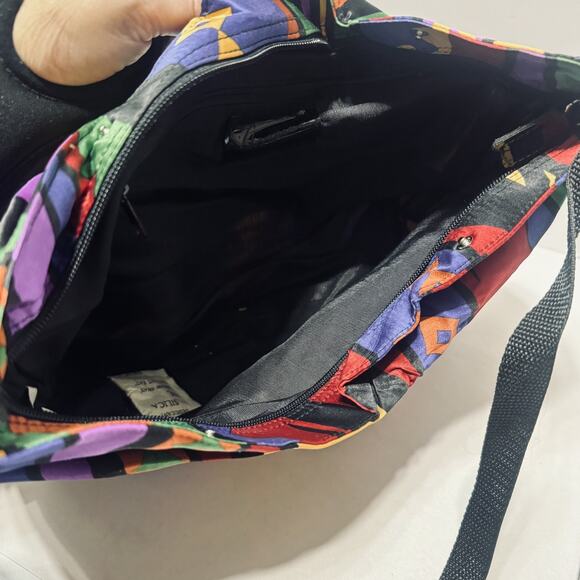 Sharif Couture Silk Bag Purse colorful vintage 90s shoulder rainbow - Picture 6 of 7